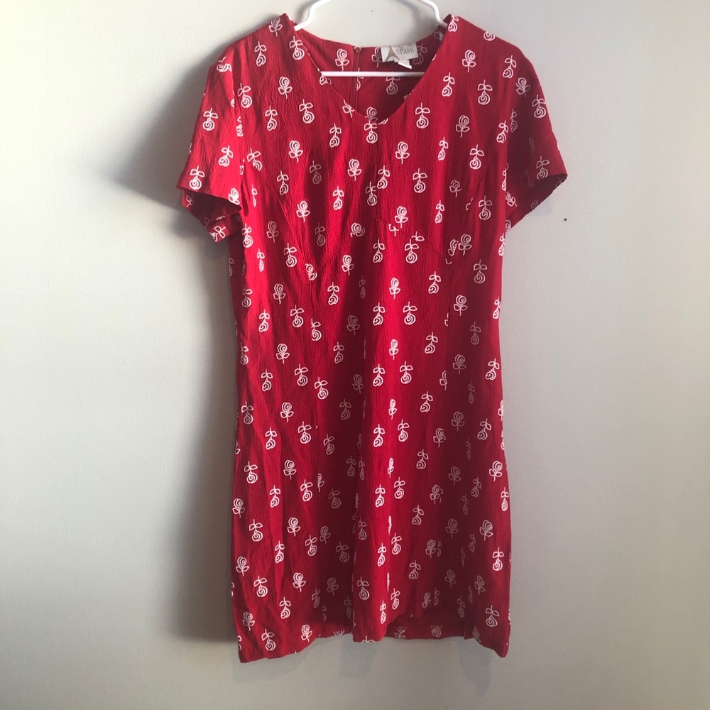Red Floral Women's Dress